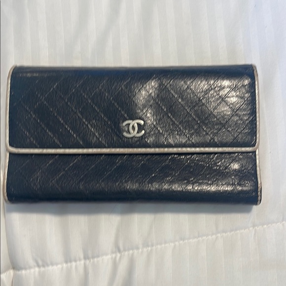 CHANEL Handbags - Chanel Quilted Black Leather Wallet